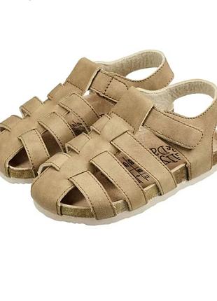 Бежевые сандалии с кожаной ортопедической стелькой lily &amp; dan