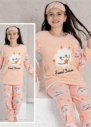 Тепла флісова піжама для дівчинки