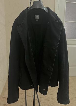 Чоловіче замшеве двубортне пальто armani exchange чорна/ xl