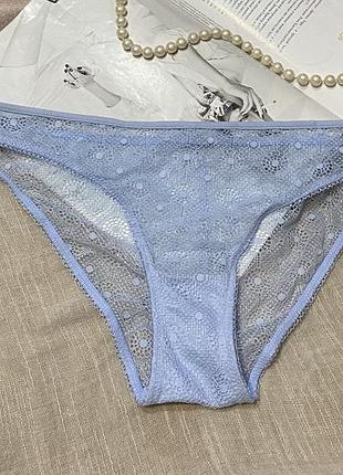 Отличные голубые кружевные трусики lм пот - 35 см (тянется до 50