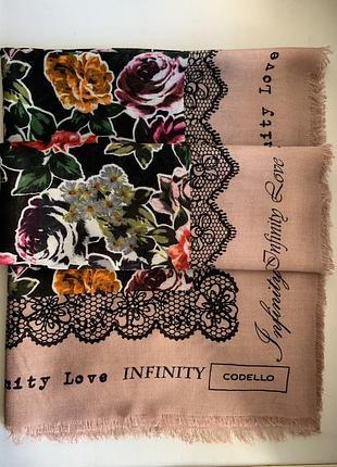 ✨ платок codello с цветочным принтом и надписью infinity love