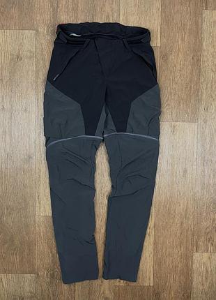 Штани quechua легкі сірі трекінгові трансформери карго чоловічі спортивні шорти походів літні брюки