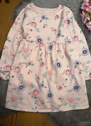 Ідеальна стильна тепла сукня з ніжним квітковим принтом на дівчинку 6/7р george