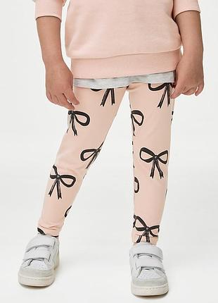 Круті стильні якісні лосини з бантиками на дівчинку 6/7р m&s collection