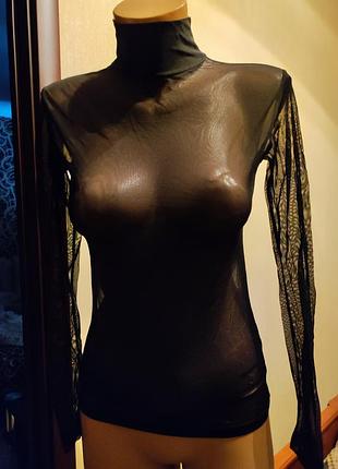 Гольф сетка водолазка стрейч