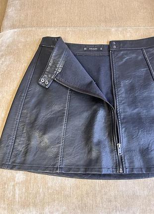 Юбка спідниця з розрізом эко кожа з zara