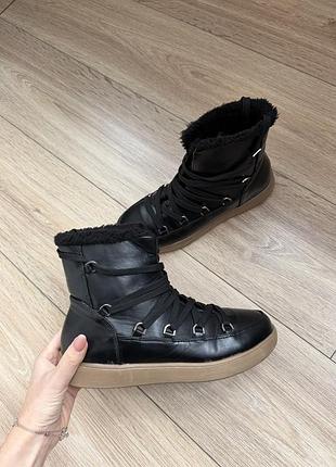Черевики george 37(24) демісезон холодна осінь чорні на шнурках пласка підошва