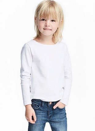 Белый, базовый реглан, лонг h&amp;m на 6-8 лет