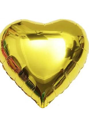 Кулька фольгована серце золото металік 18" (45 см)