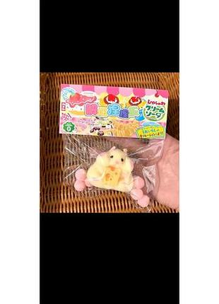 Сквіш хом'як жовтий,антистрес, дитяча мультяшна іграшка.