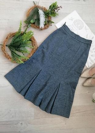 Спідниця вовна 40% синя міді cleopatra
