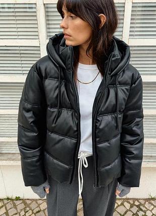 Анорак из искусственной кожи water repellent windproof zara