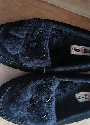 Жіночі мокасини на меху в стиле ugg