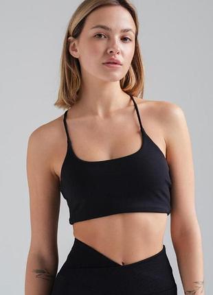 Женский спортивный топ с эффектом push up fitness black