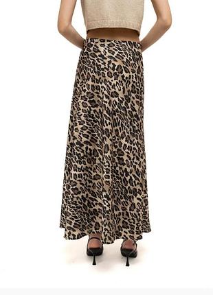 Спідниця атласна леопард
