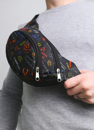 Бананка черный чемпион мальчик, сумка поясная нагрудная, сумка через плечо 3