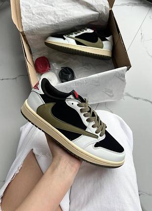 Кроссовки jordan 1 low og travis scott olive арт 2002