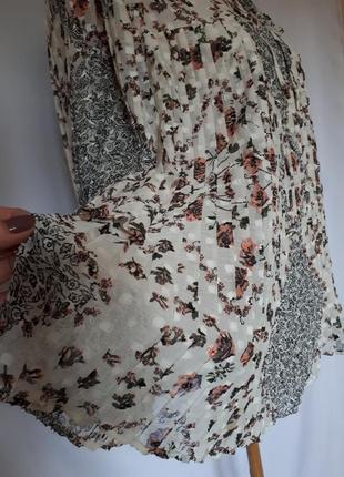 Кремовая блуза со складками с завязкой спереди river island (размер 36-38)8 фото