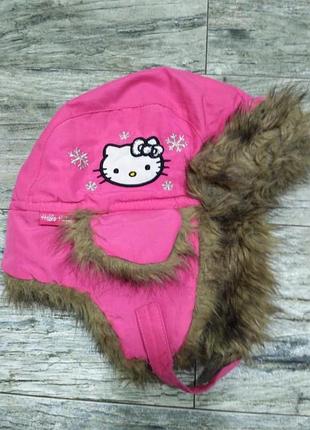 Тепла шапка для дівчинки 3-6 років hello kitty