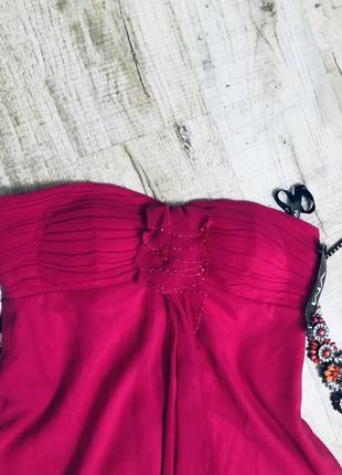 Яркое малиновое вечернее фуксия платье сарафан нежное модное стильное3 фото