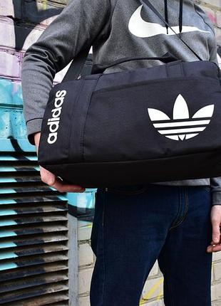 Дорожная спортивная сумка adidas - черная, универсальная