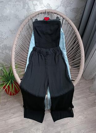 Брюки брюки прозрачные черные женские широкие.