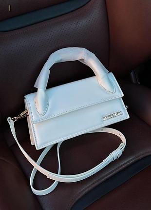 Сумка jacquemus le chiquito long white leather top