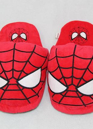 Тапочки плюшевые человек паук открытые 35-42 (28 см)