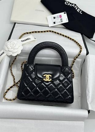 Чёрная кожаная сумка люкс