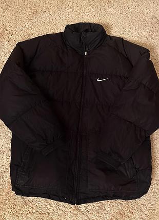 Пуховик nike vintage чорний xl відмінний стан