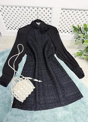 Чорна твідова сукня zara
