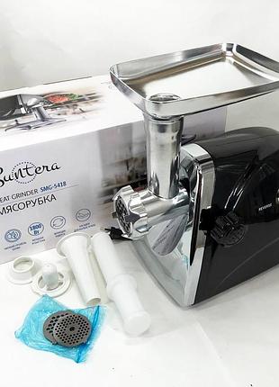 Мясорубка suntera smg-5418b 1800 вт, электромясорубка для шинковки, мясорубка электрическая металл