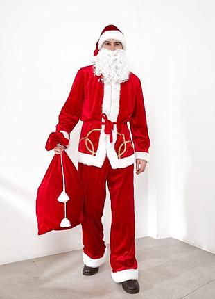 Санта клаус костюм дід мороз червоний карнавальний
