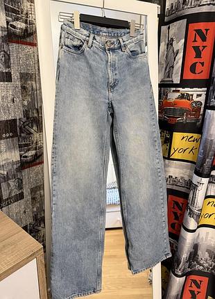 Прямі світлі жіночі джинси wide leg, monki, xxs-xs