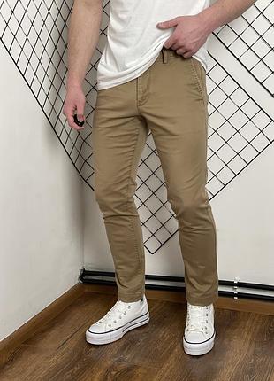 Кавові базові брюки gap, коричневі, бежеві, штани, чіноси, прямі, однотонні