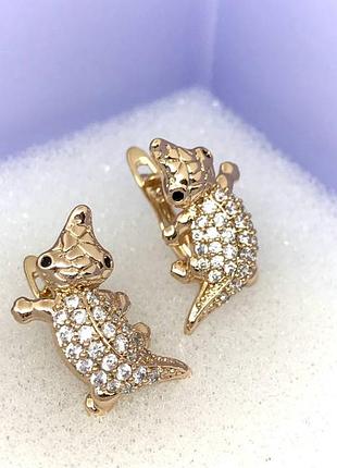 Позолочені сережки черепаха медичне золото позолоченные сережки черепахи медицинское золото подаро