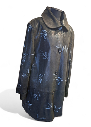 Італійський шкіряний плащ із напиленням 16-18 розмір