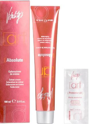 Крем-фарба для волосся з олійним коктейлем vitality's art absolute hair color cream 1/0 чорний 100 мл 6/5 махагоновий темний блонд