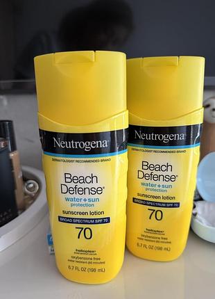 Солнцезащитный лосьон neutrogena beach defense sunscreen lotion broad spectrum spf 70