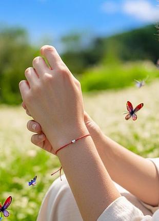 Красная ниточка серебро 925 браслет серебряный оберег сердце 951