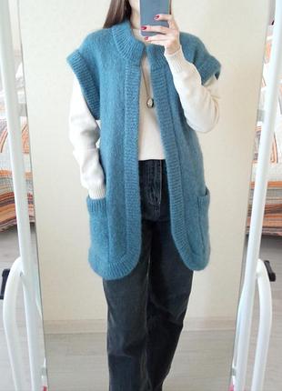 Розкішний жилет вовна, мохер ganni, люкс