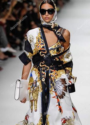 Роскошное шелковое платье оригинал versace 10
