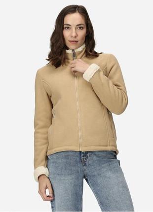 Куртка толстовка флисовая женская бежевая большого размера regatta