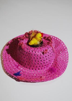 Шляпа панама карнавальная цыпленок курочка гнездо 3 4 5 лет на утренник
