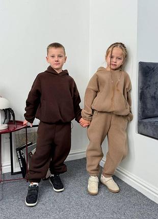 Костюм детский 122-140 рост двойка полар флис в трендовых цветах
