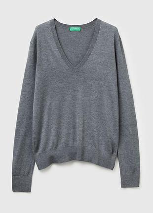 Свитер v-образный вырез со смесью кашемира cashmere blend от benetton
