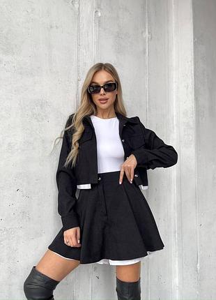 Женский костюм-двойка из микровельвета, 6 цветов