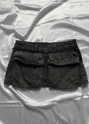 Міні спідниця коротка юбка фейд ржава з карманами неформальна y2k avant garde opium