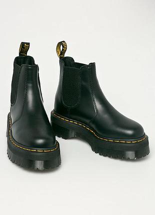 Dr. martens 2976 quad chelsea шкіряні черевики челсі на платформі