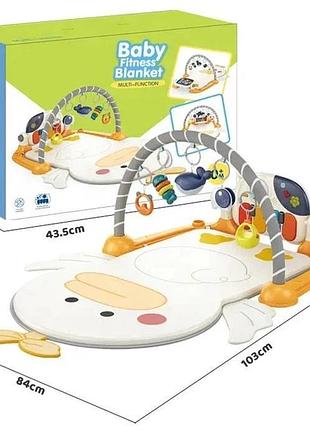 Килимок 6657 (12/2) 2в1, бізіборд, брязкальця-підвіски, піаніно, мелодії, у коробці